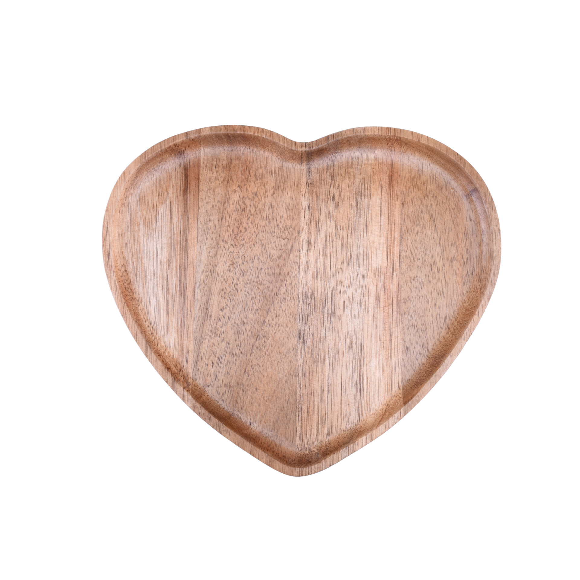 Heart-Shaped Solid Wood Plate – Romantic Natural Dessert & Gift Tray